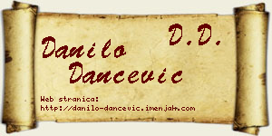 Danilo Dančević vizit kartica